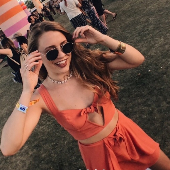 For love & Lemons Pink crop and skirt set - Picture 3 of 4